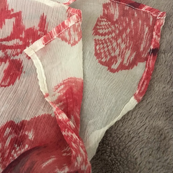 Karen Kane Red Cream Tie Front Top - Picture 8 of 11